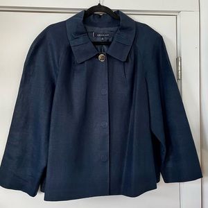 Anne Klein used lined Linen swing dress jacket.